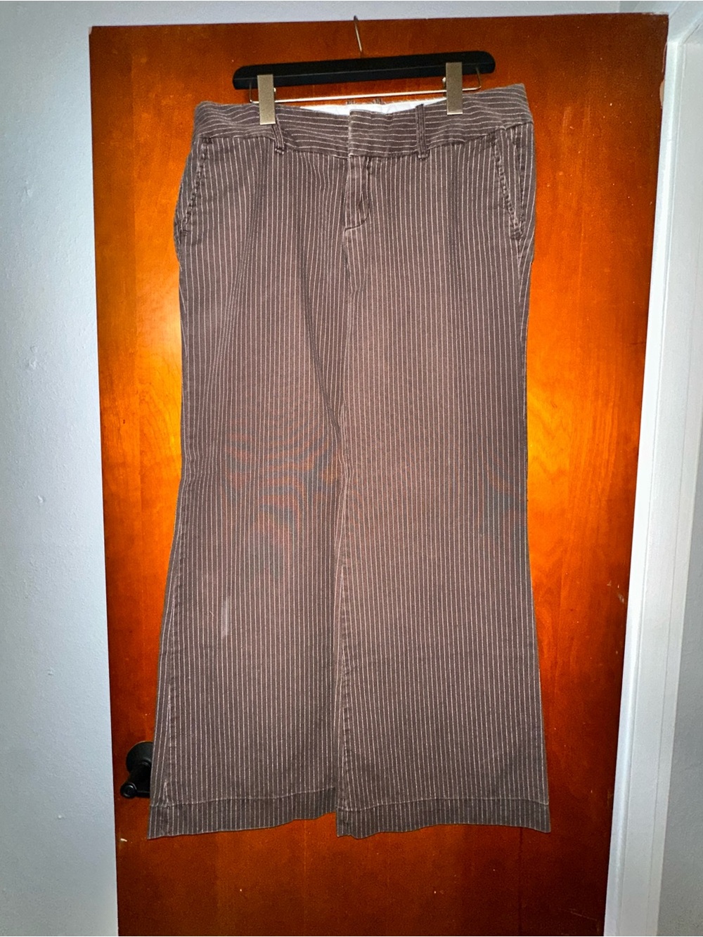 Gap Brown Pinstripe Flare Pants